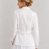 100% Linen Relaxed Collared Jacket