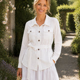 100% Linen Relaxed Collared Jacket
