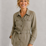 100% Linen Relaxed Collared Jacket