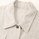 100% Linen Relaxed Collared Jacket
