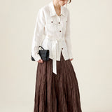 100% Linen Relaxed Collared Jacket