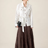 100% Linen Relaxed Collared Jacket
