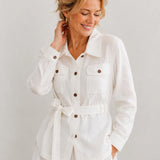 100% Linen Relaxed Collared Jacket