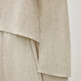 100% Linen Ruffle Neckline Flutter Sleeve Tank Top