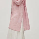 100% Linen Ruffle Trim Half Sleeve Tunic Shirt