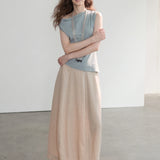 100% Linen Side Pocket Maxi Skirt
