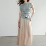 100% Linen Side Pocket Maxi Skirt