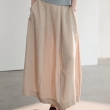 100% Linen Side Pocket Maxi Skirt