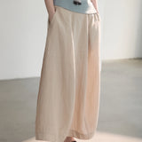 100% Linen Side Pocket Maxi Skirt