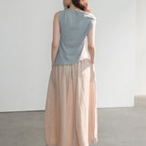100% Linen Side Pocket Maxi Skirt