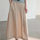 100% Linen Side Pocket Maxi Skirt
