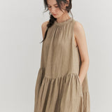 100% Linen Sleeveless A-Line Maxi Dress