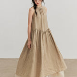 100% Linen Sleeveless A-Line Maxi Dress