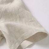100% Linen Square Neck Short Sleeve Blouse