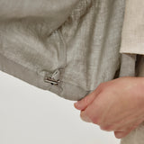 100% Linen Stand Collar Elasticized Hem Oversized Jacket