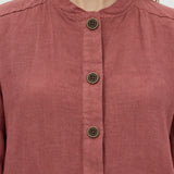 100% Linen Stand Collar Pocket Jacket