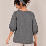 100% Linen V-Neck Relaxed Top