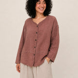 100% Linen V-Neck Relaxed Fit Shirt