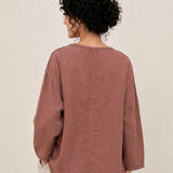 100% Linen V-Neck Relaxed Fit Shirt