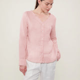 100% Linen V-neck Button Down Blouse