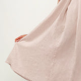 100% Linen V-Neck Short Sleeve Midi Dress