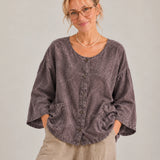 100% Linen Crew Neck Relaxed Fit Shirt