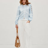100% Linen Elastic Drawstring Straight Leg Pants