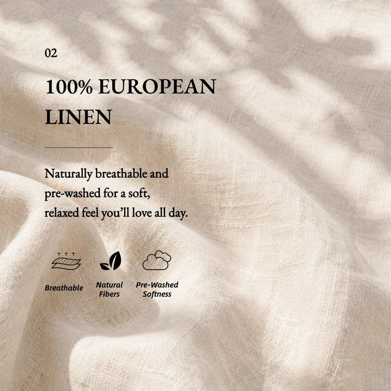 100% Linen Elastic Waist A-Line Capri Pants