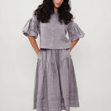 100% Linen A-line Tiered Maxi Skirt