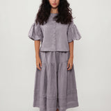 100% Linen A-line Tiered Maxi Skirt