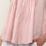100% Linen Pleated Sleeveless Blouse