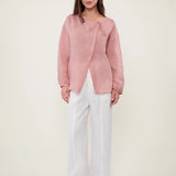 100% Linen Reversible Tie Detail Drop Shoulder Blouse