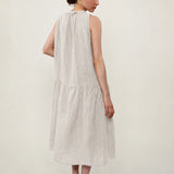 100% Linen Sleeveless A-Line Maxi Dress