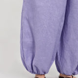 100% Linen Wide-Elastic-Waistband Balloon Pants
