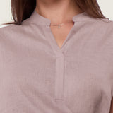 100% Linen Wrap Tie Sleeveless Blouse