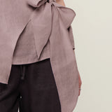 100% Linen Wrap Tie Sleeveless Blouse