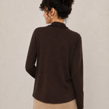 100% Superfine Merino Wool V-Neck Button-Front Cardigan