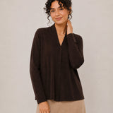 100% Superfine Merino Wool V-Neck Button-Front Cardigan