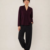 100% Superfine Merino Wool V-Neck Button-Front Cardigan