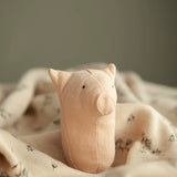 100% Linen Piggy Throw Pillow Doll