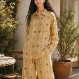 100% Linen Floral Print Long Sleeve Shirt