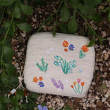Linen Cotton Multi Embroidered Flower Pendant Wallet