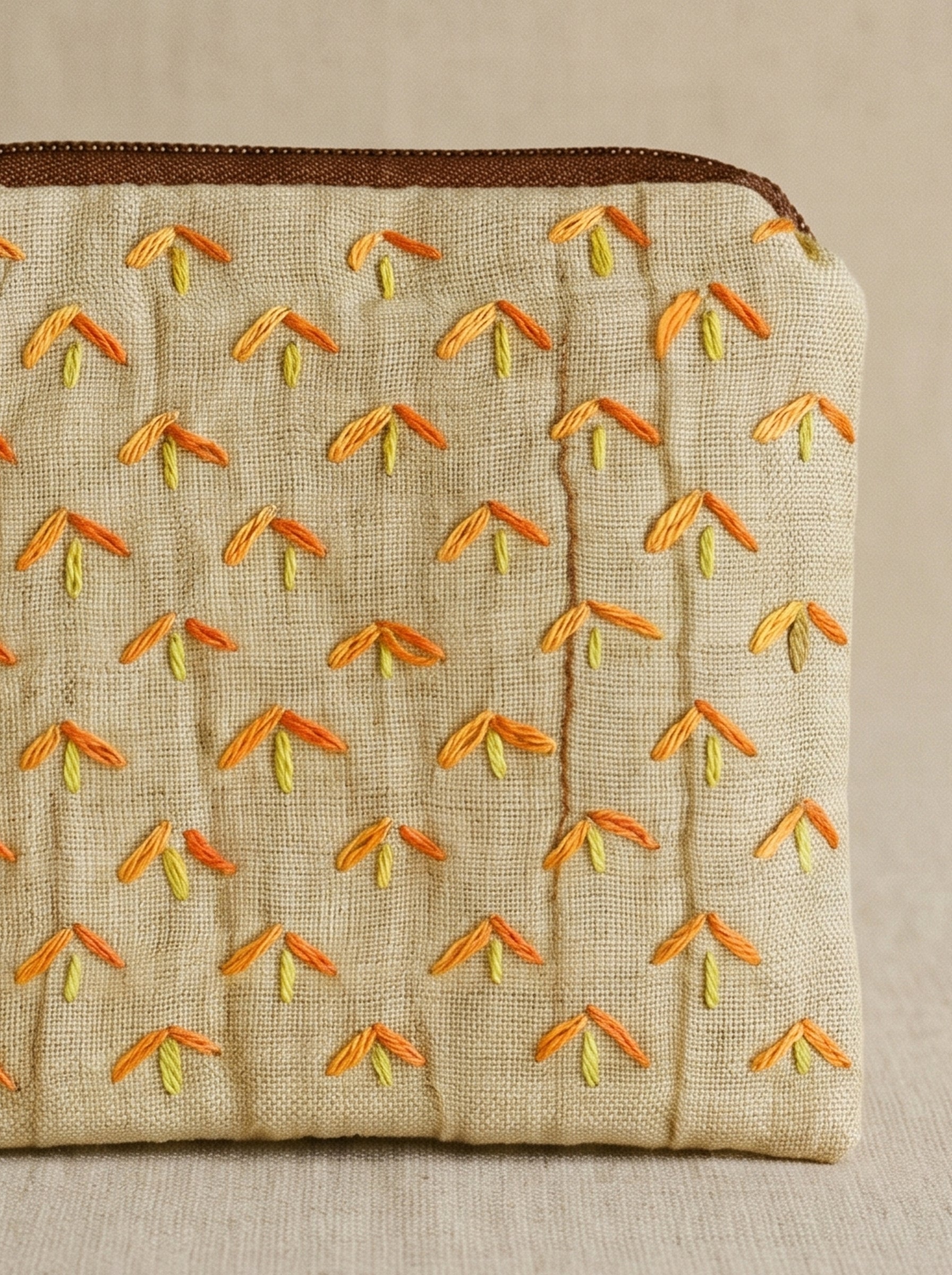 Linen Cotton Handmade Embroidery Wallet