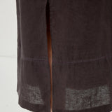 100% Linen Elastic Waist Pocket H-Line Maxi Skirt