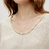 100% Linen Beaded Neckline Elastic Cuffs Blouse