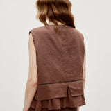 100% Linen Embroidered Tank & Straight Leg Pants Set