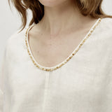 100% Linen Beaded Neckline Elastic Cuffs Blouse