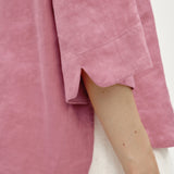 100% Linen Round Neck Half Sleeve Curved Hem Relaxed Blouse