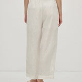 100% Linen Slant Pocket Elastic Waist Cropped Pants