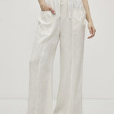 100% Full Elastic Waist Patch Pocket Classic Pants